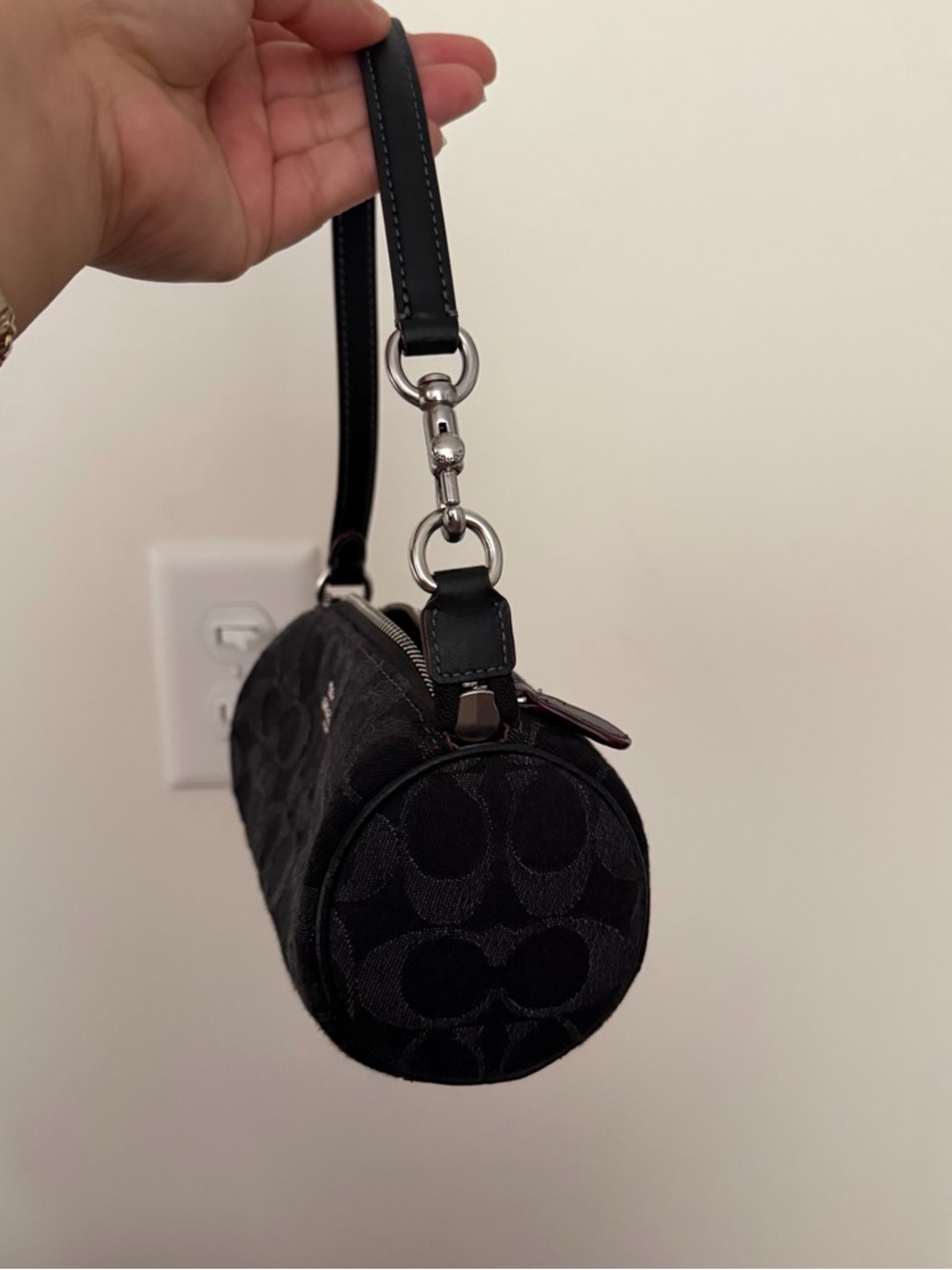 Coach Black Signature Denim Nolita Barrel Bag - Picture 4 of 6